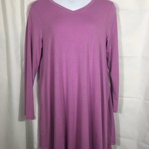 Zenana Premium Plain Pink Swing Line Dress Sz XL